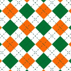 Saint Patricks Day Orange Green Argyle Plaid St. Patricks Day