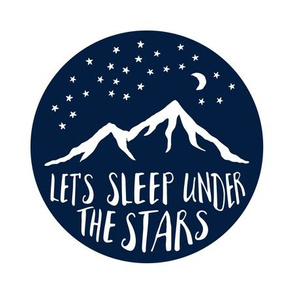 9" Quilt Block - Let's Sleep Under the Stars (navy)