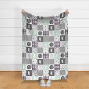 fearfully and wonderfully made - patchwork - purple and mint (90)