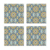 Golden Sunset Stars Terrace Tiles - Large Scale