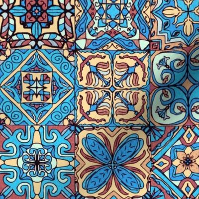 Bright Blue Spanish Tiles