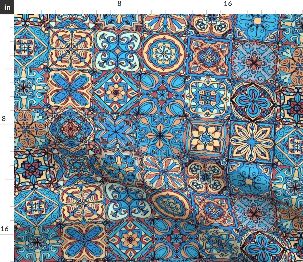 Bright Blue Spanish Tiles