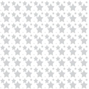 Stars for January Gray on white background
