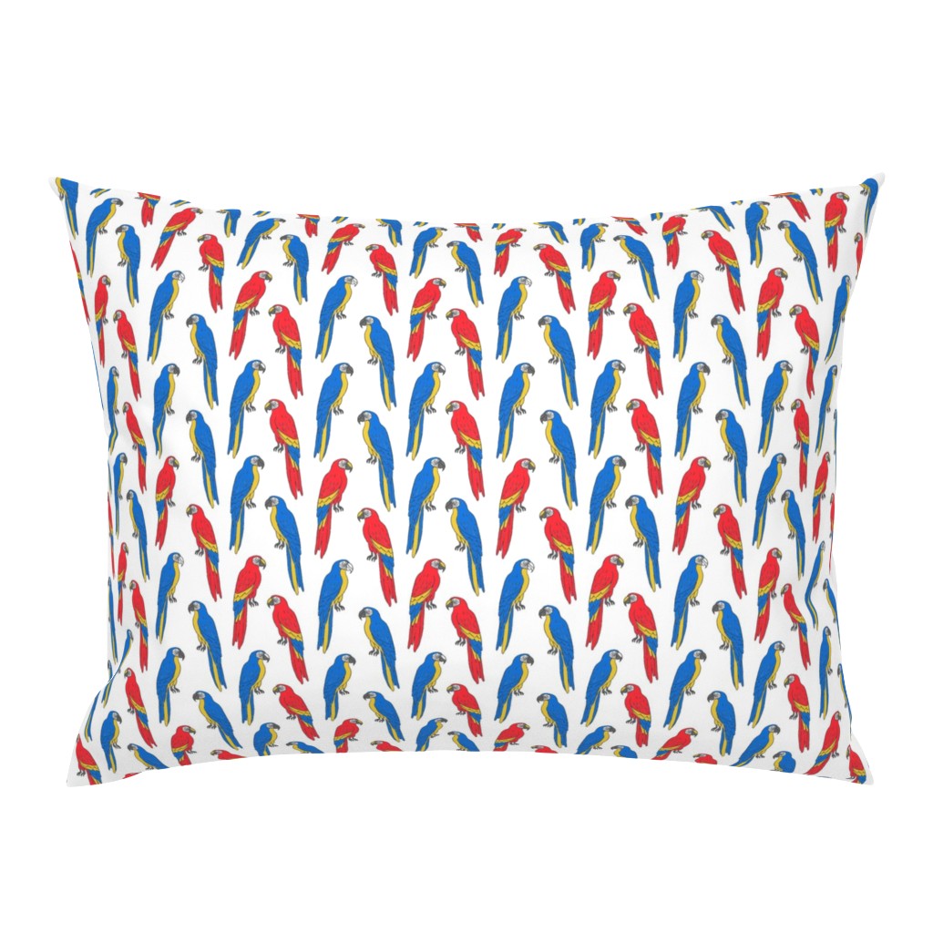 macaw // tropical jungle bird parrot animal fabric red blue