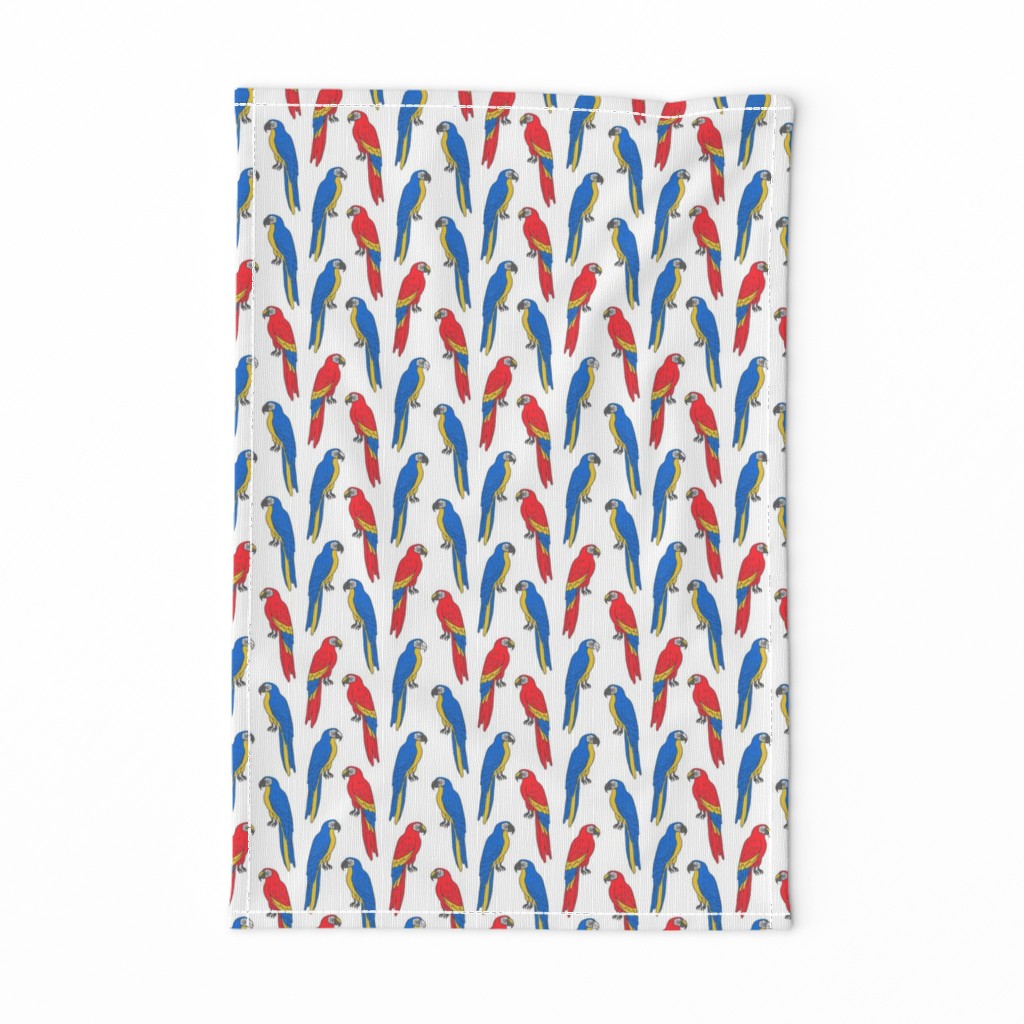 macaw // tropical jungle bird parrot animal fabric red blue