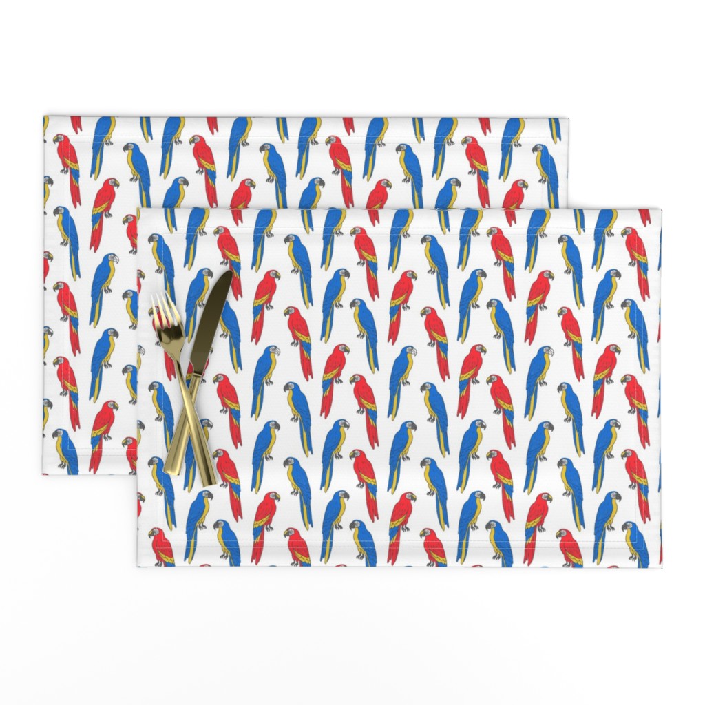 macaw // tropical jungle bird parrot animal fabric red blue