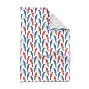 macaw // tropical jungle bird parrot animal fabric red blue