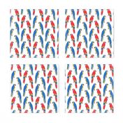 macaw // tropical jungle bird parrot animal fabric red blue