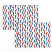 macaw // tropical jungle bird parrot animal fabric red blue