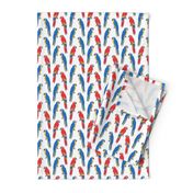 macaw // tropical jungle bird parrot animal fabric red blue