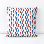 macaw // tropical jungle bird parrot animal fabric red blue