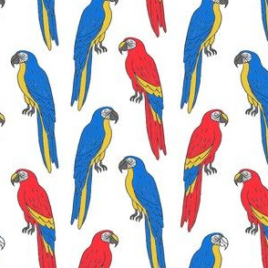 macaw // tropical jungle bird parrot animal fabric red blue