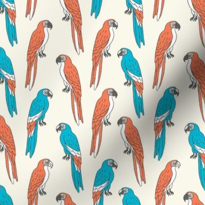 macaw // tropical jungle bird parrot animal fabric red blue