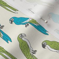 macaw // tropical jungle bird parrot animal fabric blue green
