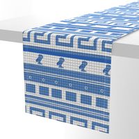 Mosaic Stripes of Blue and White