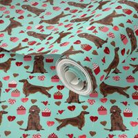 irish setter valentines day love hearts cupcakes dog breed fabric minty