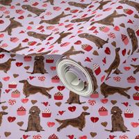 irish setter valentines day love hearts cupcakes dog breed fabric purple