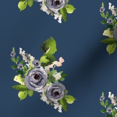 6" Indigo Roses / Dark Blue