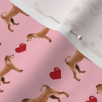 irish terrier love hearts valentines day dog fabric pink