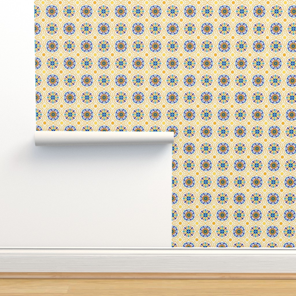 Cheery Modern Moorish Tiles // Bright + Wallpaper | Spoonflower