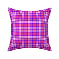 Hot Pink Red Blue Plaid Gingham Check