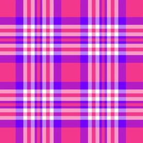 Hot Pink Red Blue Plaid Gingham Check