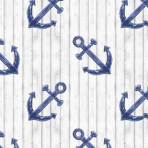 Rustic Navy Blue Anchors