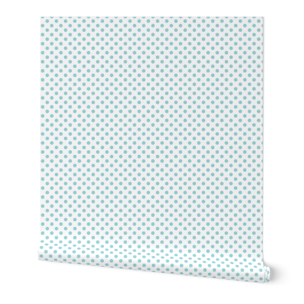 polka dots blue on white #9AD7DC