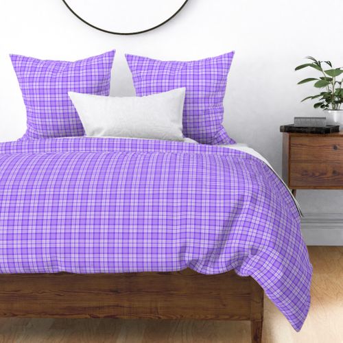 Buffalo Plaid Checks Purple Decor Linen Cotton Tea Towels by Roostery Set of 2 