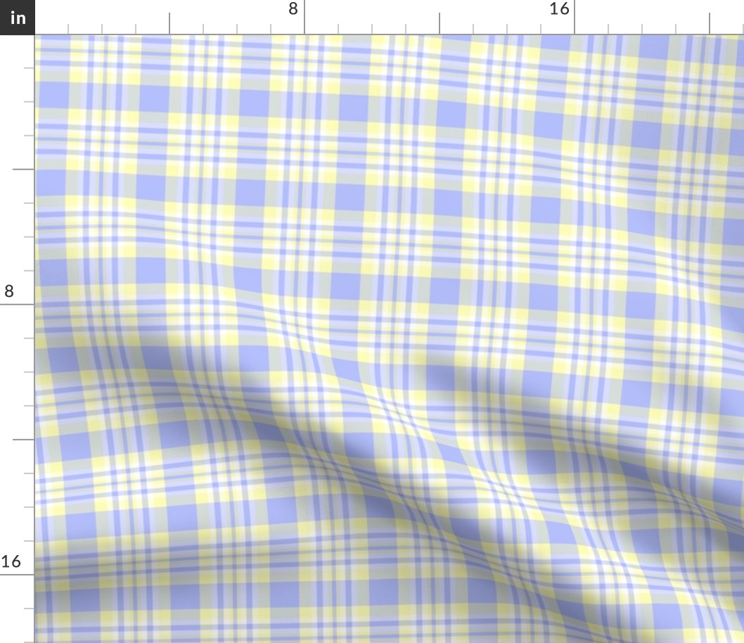 Blue Yellow Plaid Gingham Check