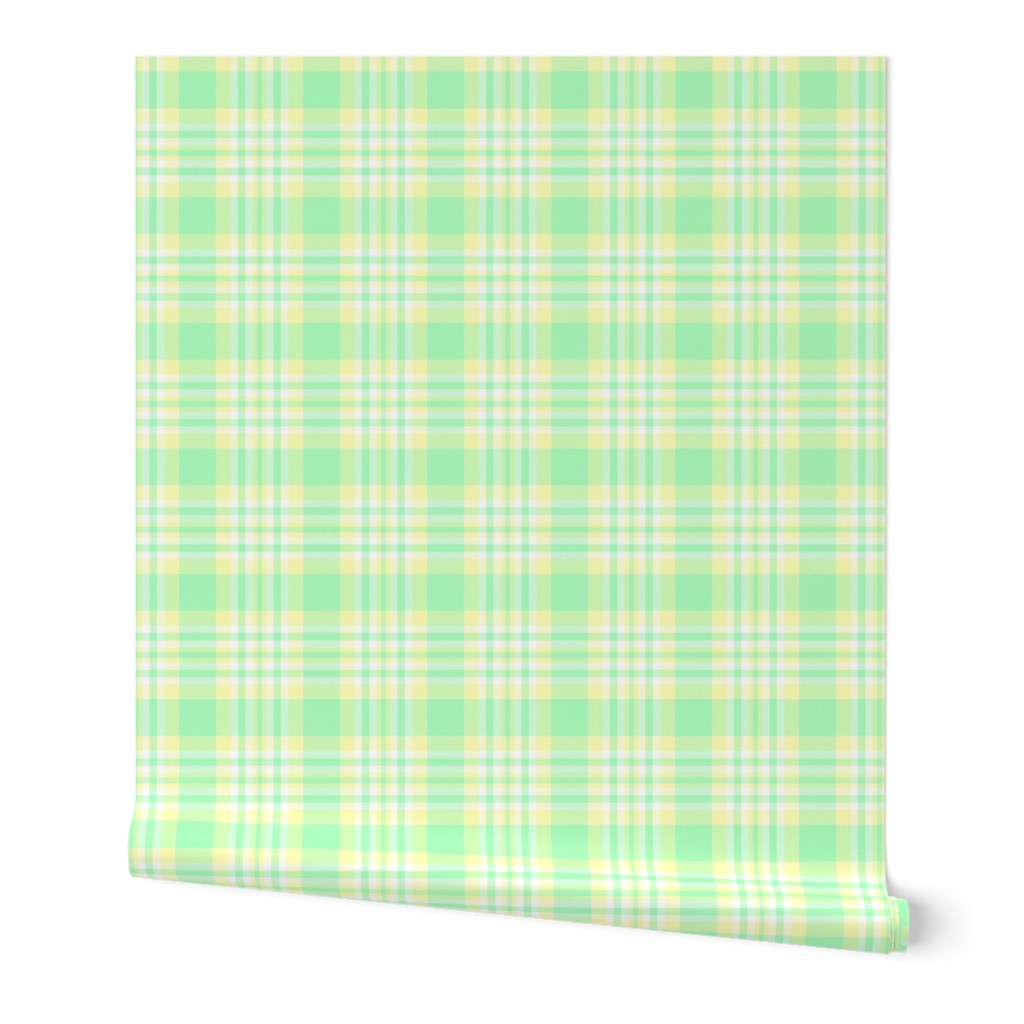 Mint Green Yellow Plaid Gingham Check