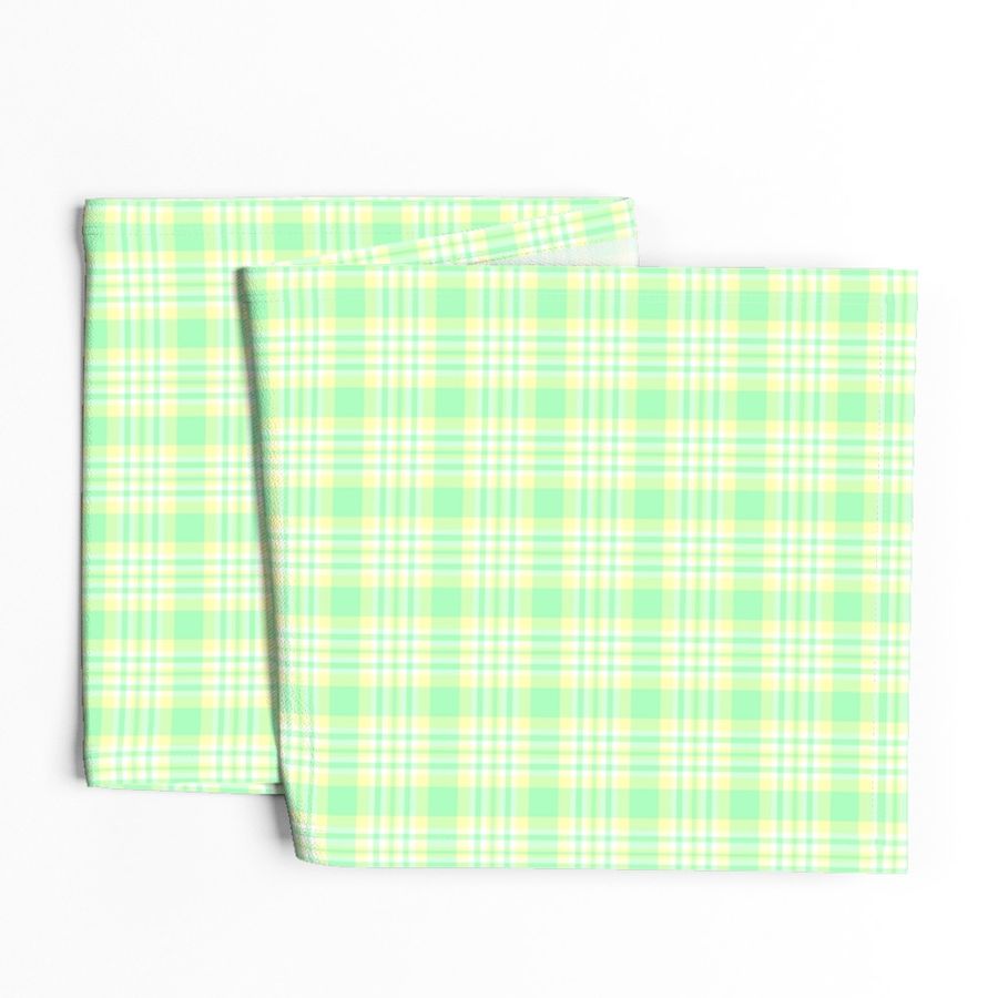 Mint Green Yellow Plaid Gingham Check