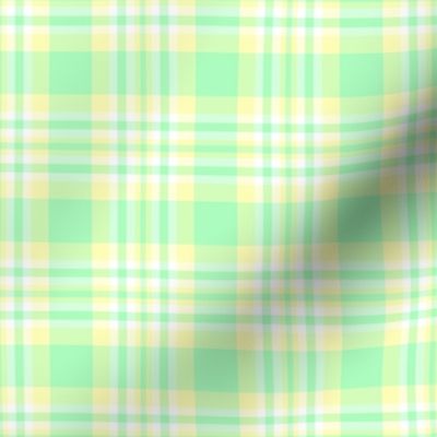 Mint Green Yellow Plaid Gingham Check