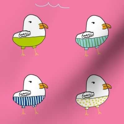 Seagulls in shorts- Pink