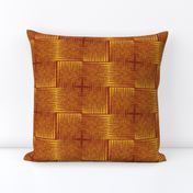 FNQ1 - Rotating Woven Texture in Yellow, Gold and Red-Brown