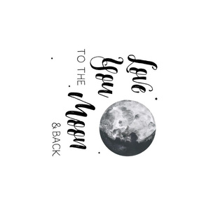 14"x10" inside a 21"x18" Fat Quarter / Love You to the Moon Quote