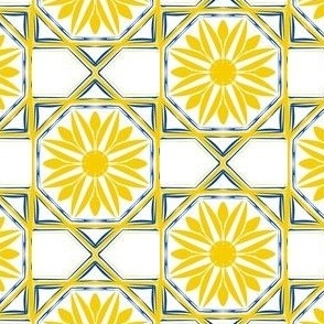 Sunny Golden Flower Terrace Tiles