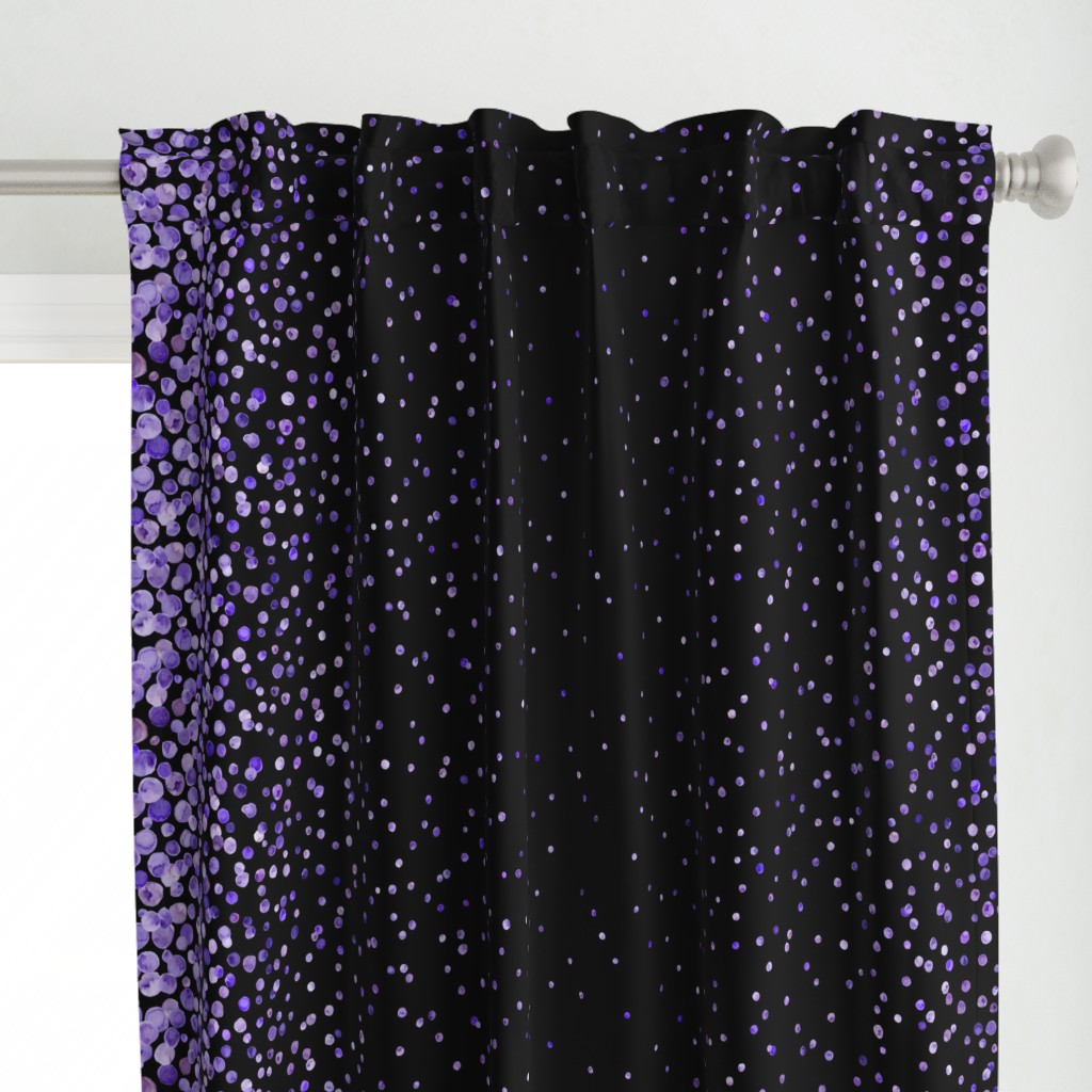 purple watercolor dots on black double border