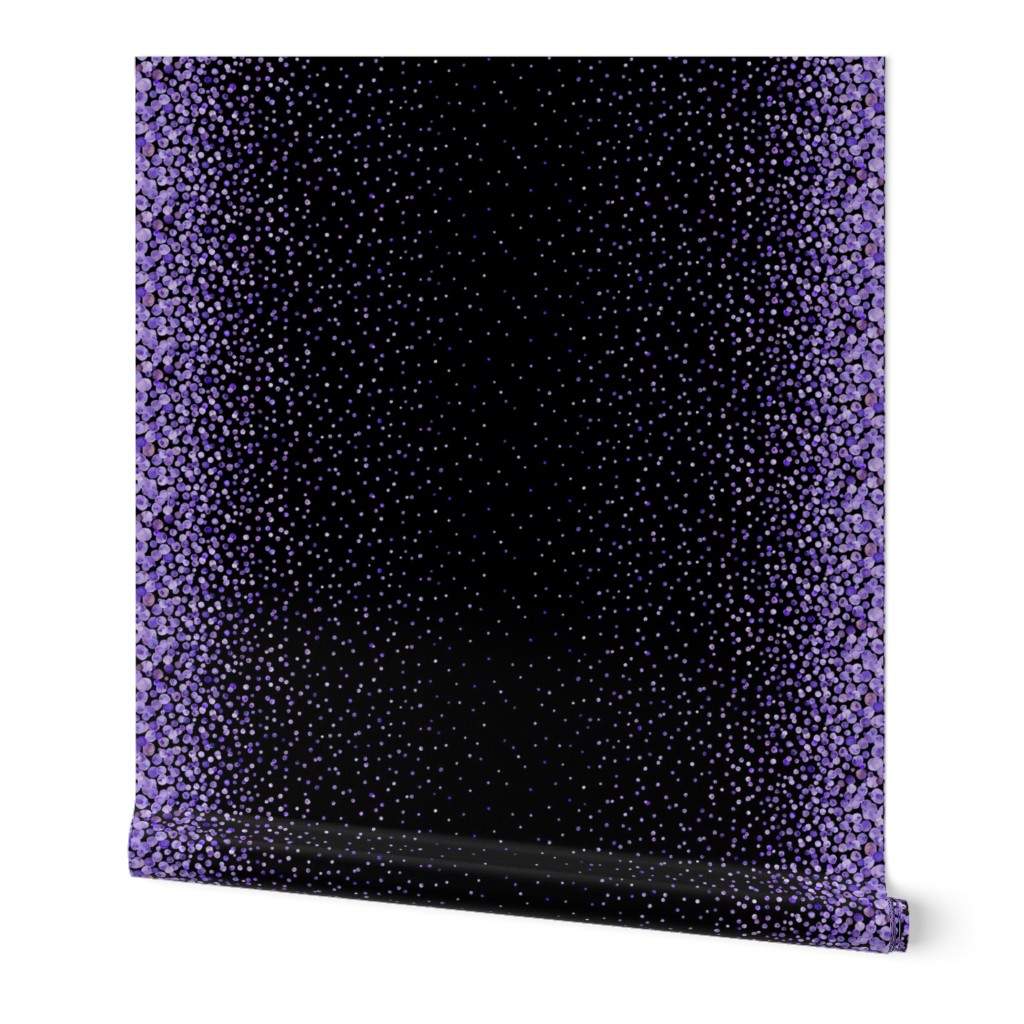 purple watercolor dots on black double border