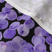 purple watercolor dots on black double border