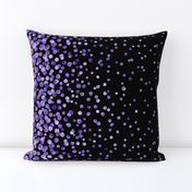 purple watercolor dots on black double border