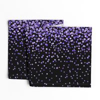 purple watercolor dots on black double border