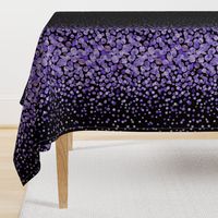 purple watercolor dots on black double border