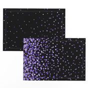 purple watercolor dots on black double border