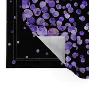 purple watercolor dots on black double border