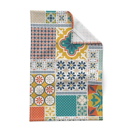 Alhambra multicolor Cheater Fake Quilt Wholecloth 