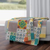 Alhambra multicolor Cheater Fake Quilt Wholecloth 