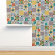 Alhambra multicolor Cheater Fake Quilt Wholecloth 