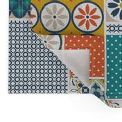 Alhambra multicolor Cheater Fake Quilt Wholecloth 