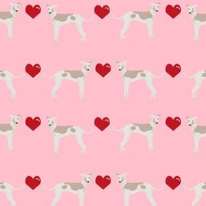 italian greyhound hearts love dog breed fabric pink
